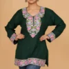 Deep Green Kashmiri Phiran Top,top - BKP03317_result
