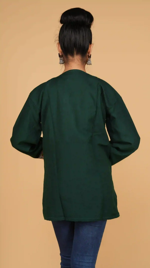 Deep Green Kashmiri Phiran Top,top - BKP03321_result