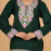 Deep Green Kashmiri Phiran Top,top - BKP03324_result