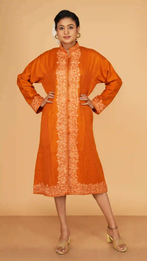 Mustard Yellow Pure Woolen Long Jacket - BKP03399_result