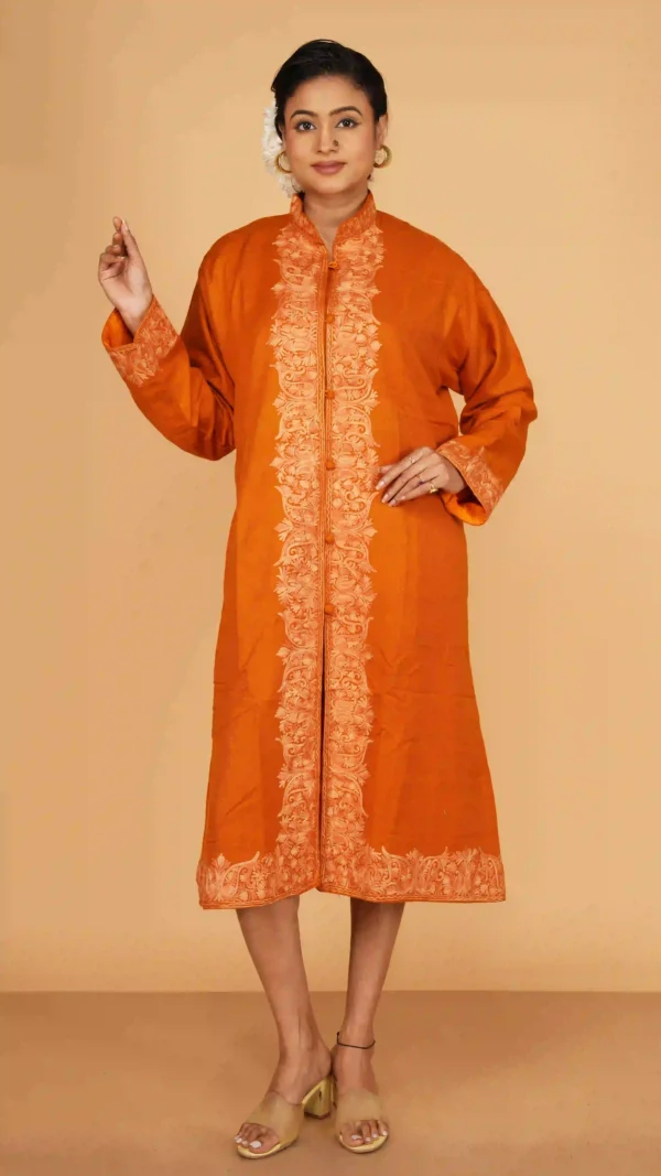 Mustard Yellow Pure Woolen Long Jacket - BKP03402_result