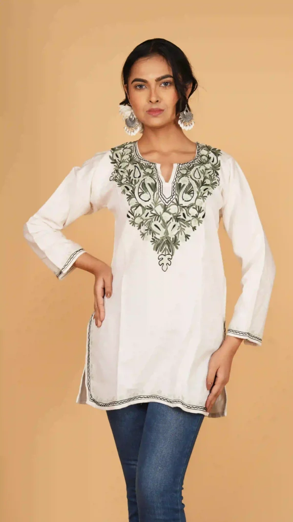 Ethereal White Kashmiri Phiran Top,top - BKP03423_result