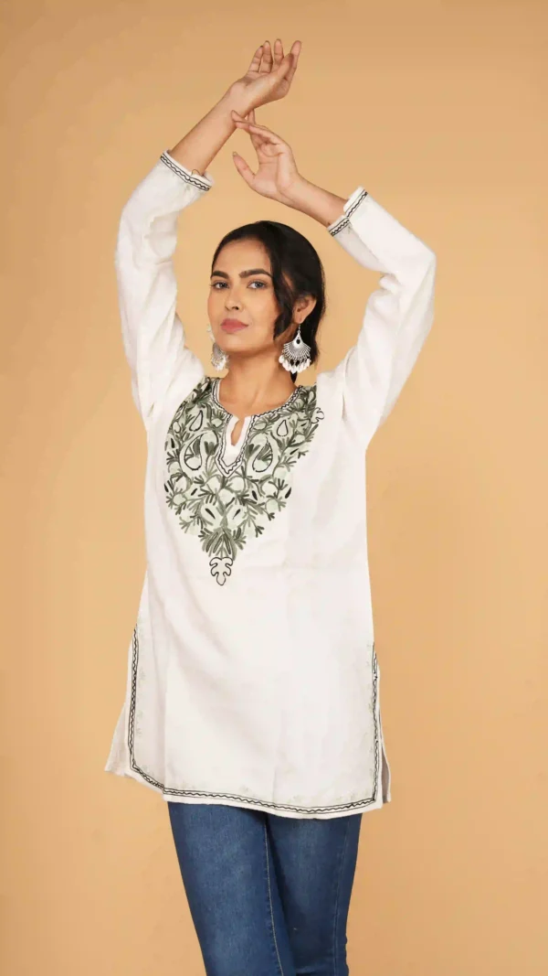 Ethereal White Kashmiri Phiran Top,top - BKP03425_result