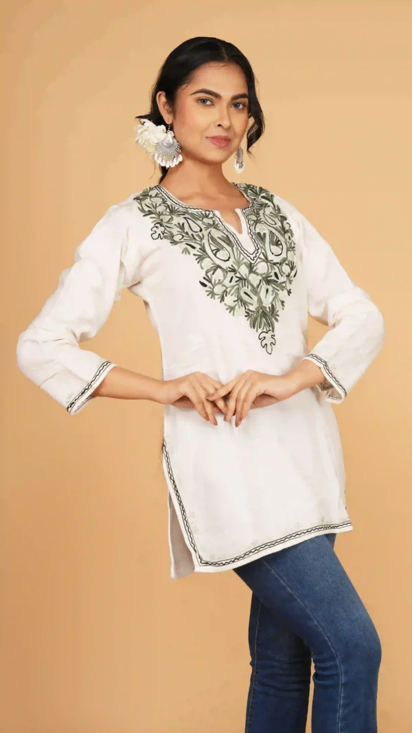 Ethereal White Kashmiri Phiran Top,top - BKP03426_result