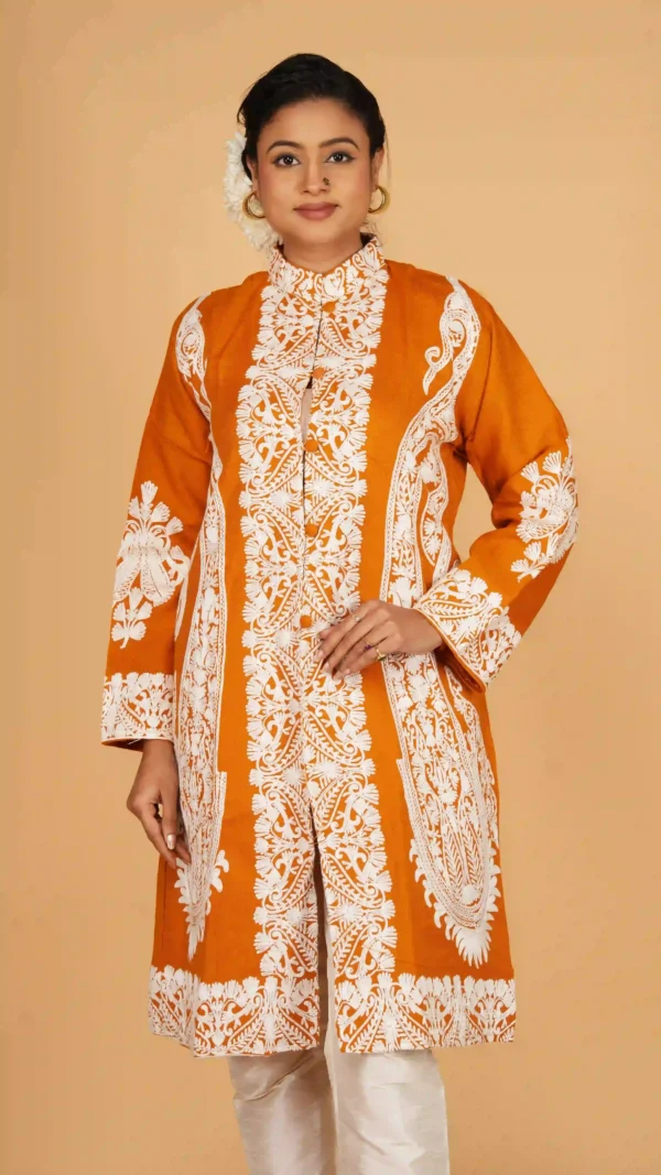 Rustic Orange Pure Woolen Long Jacket - BKP03432_result_compressed