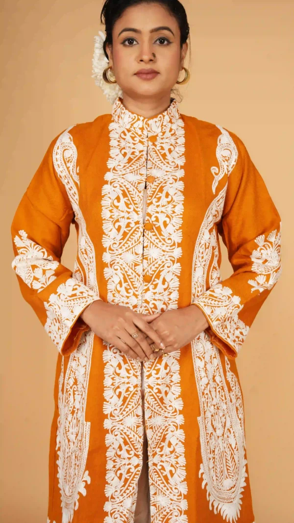 Rustic Orange Pure Woolen Long Jacket - BKP03437_result_compressed