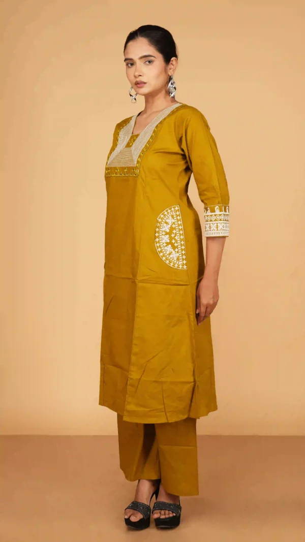 Mustard-Gold Kurta Set,kurta - BKP03441_result