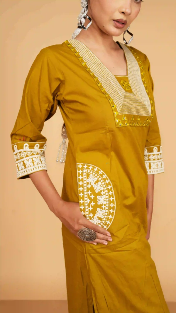 Mustard-Gold Kurta Set,kurta - BKP03446_result