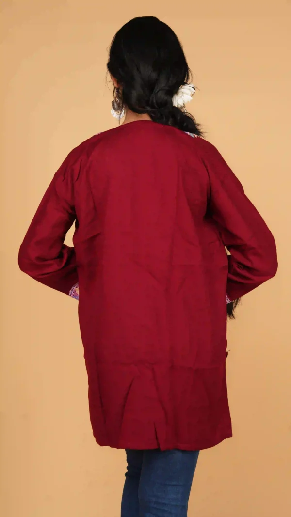 Maroon Kashmiri Phiran Top,top - BKP03453_result