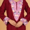 Maroon Kashmiri Phiran Top,top - BKP03454_result_compressed