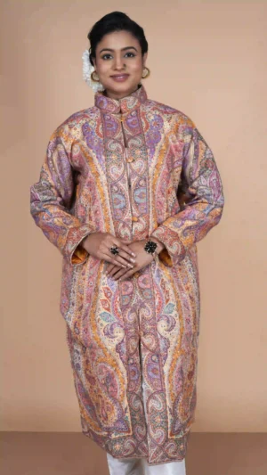 Pure Silk Overcoat with Paisley Motifs | Ethnic Essentials 2026