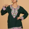 Deep Green Kashmiri Phiran Top,top - main product image