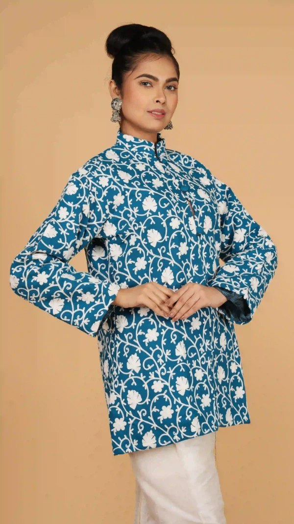 Deep Turquoise Kashmiri Aari Embroidered - main product image