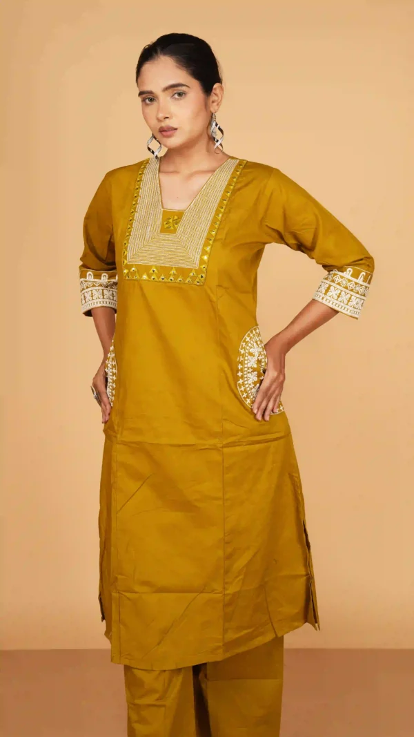 Mustard-Gold Kurta Set,kurta - main product image