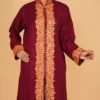 Deep Maroon Pure Woolen Long Jacket - main product image