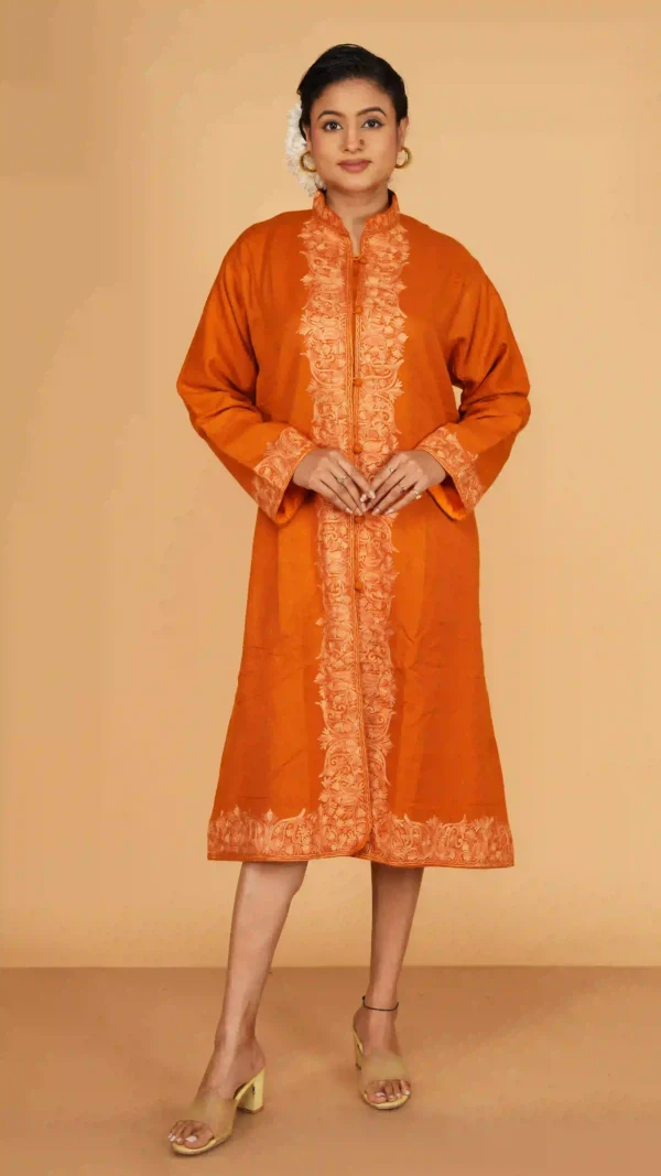 Mustard Yellow Pure Woolen Long Jacket - main product image