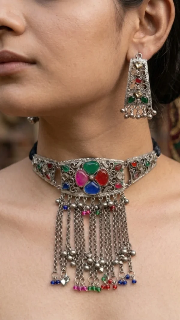 Mosaic Muse Oxidised Silver Set