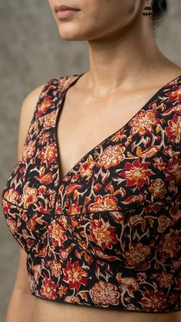 Black Pure Cotton Sleeveless Blouse