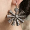 Silver Starburst Oxidised Earrings