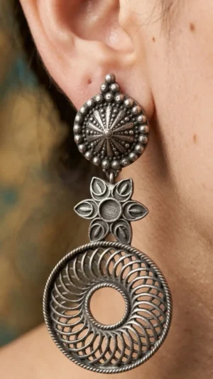 Swirling Vortex Oxidised Earrings