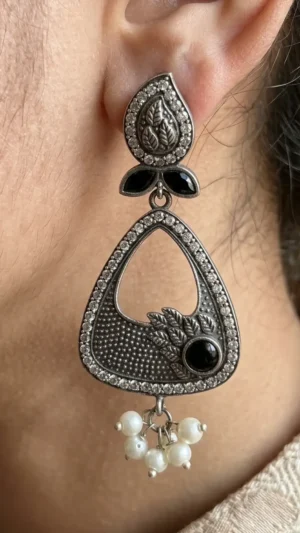 Midnight Mystics Studded Oxidised Earrings