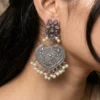 Rose Bloom Oxidised Earrings