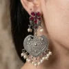 Ruby Bloom Oxidised Earrings