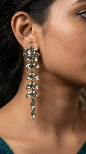 Crystal Floral Drop Earrings