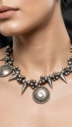 Naveli Oxidised Tribal Choker