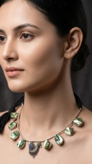 Mayuri Choker with Green Stones