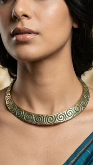 Ambika Golden Hasali Choker Necklace