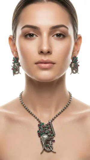 Earthen Sparkle Oxidised Enamel Set