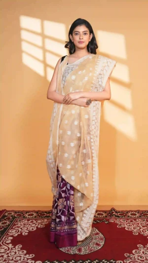 Preetha Half & Half Jam-Kantha Saree | Fusion Beauty 2026