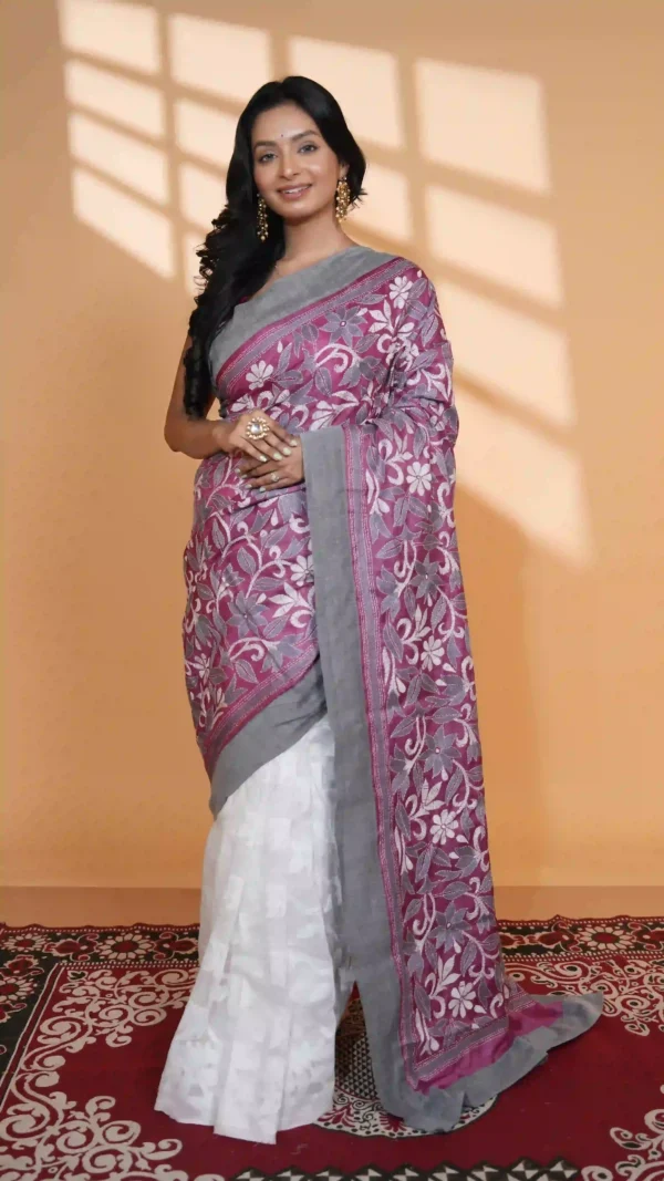 Shiuli Half & Half Jam-Kantha Saree | Fusion Beauty 2026