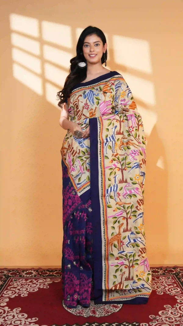Ipshita Half & Half Jam-Kantha Saree | Fusion Beauty 2026