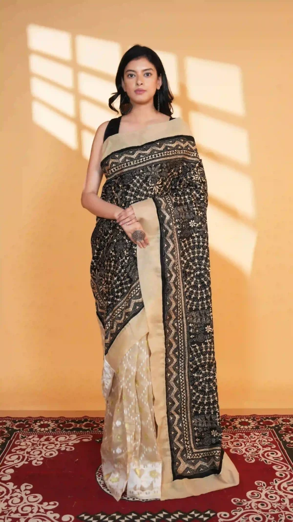 Aaloshree Half & Half Jam-Kantha Saree | Fusion Beauty 2026