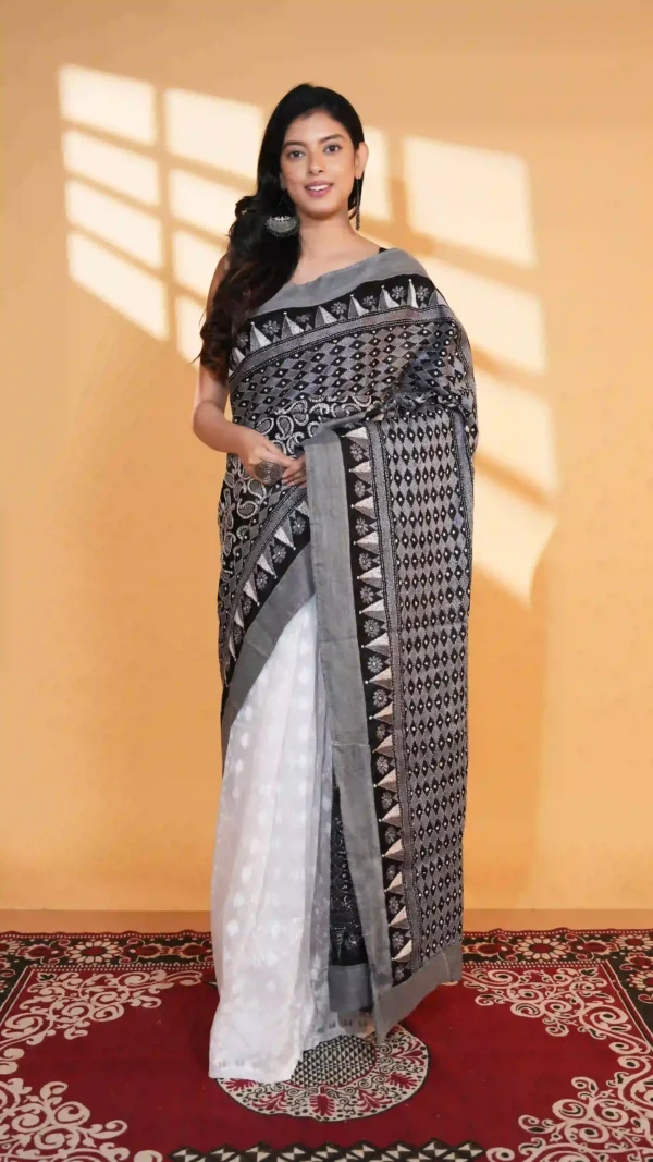 Bela Half & Half Jam-Kantha Saree | Fusion Beauty 2026