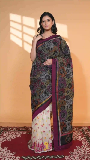 Mayurakshi Half & Half Jam-Kantha Saree | Fusion Beauty 2026