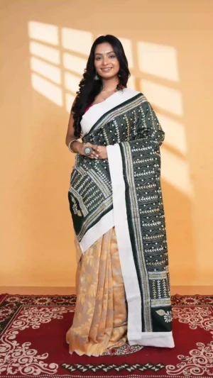 Mrignayani Half & Half Jam-Kantha Saree | Fusion Beauty 2026