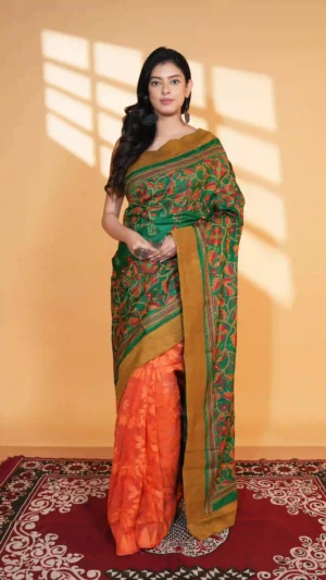 Rajlakshmi Half & Half Jam-Kantha Saree | Fusion Beauty 2026