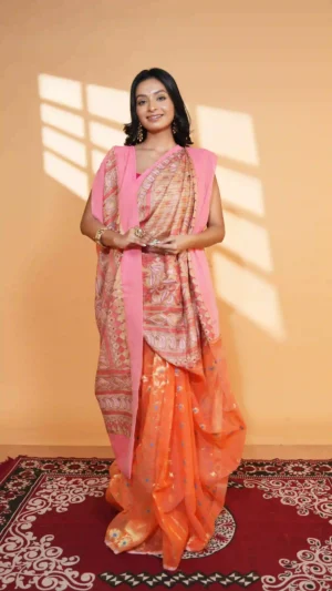 Reeya Half & Half Jam-Kantha Saree | Fusion Beauty 2026