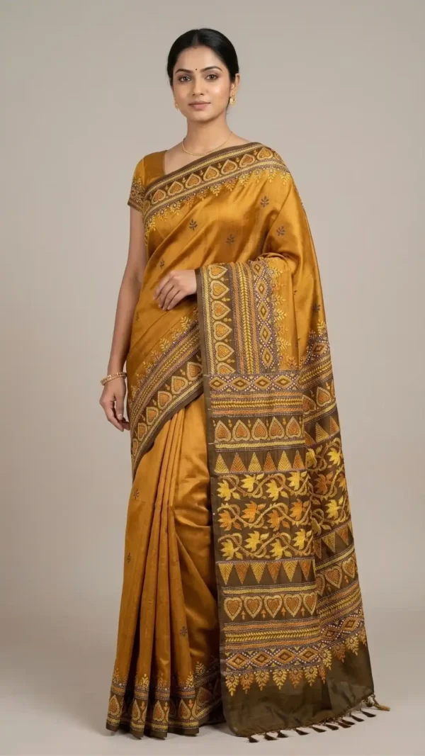 Golden Hour Kantha Embroidery