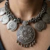 Radiating Mandala Oxidised Necklace