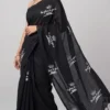 Glam in Black Cotton Silk Saree