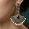 Divine Power Oxidised Drop Earrings