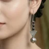 Minimalistic Beads Oxidised Earrings