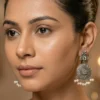Apoorva Oxidised Silver Drop Earrings