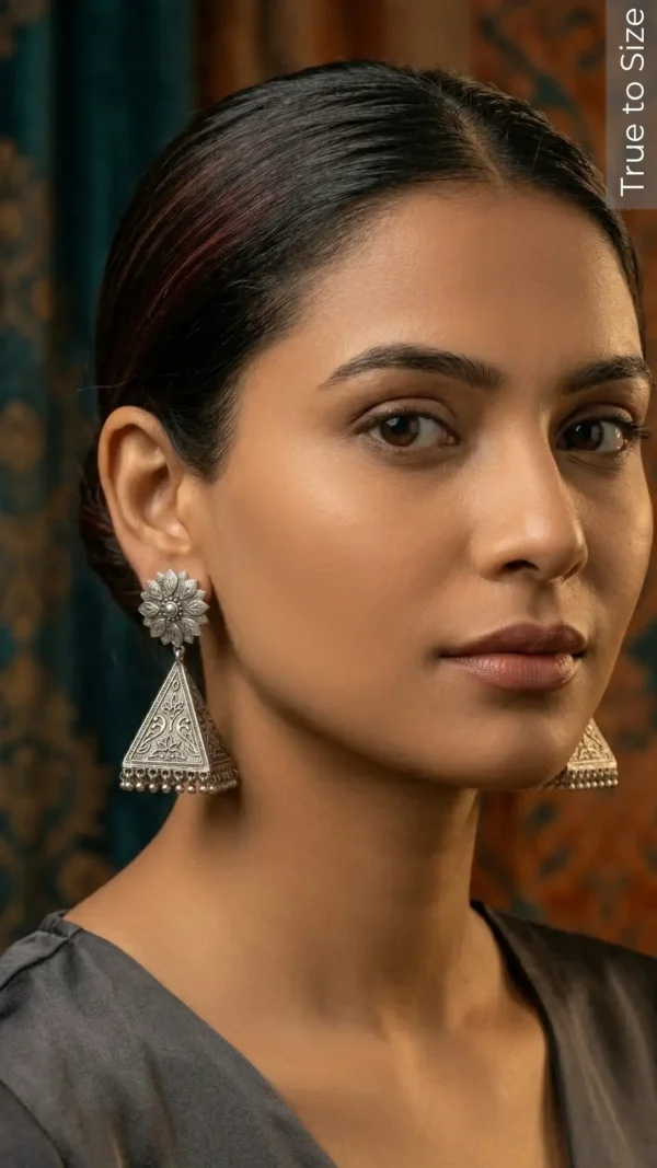 Pushpa Oxidised Jhumka Earrings