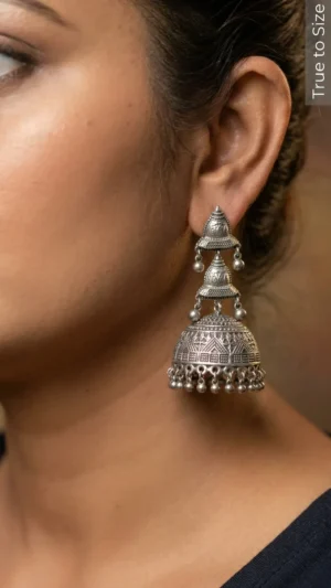 Tribal Oxidised Big Jhumka Earrings