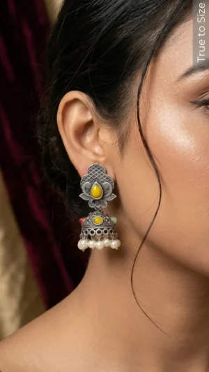 Jashn Oxidised Jhumka Earrings